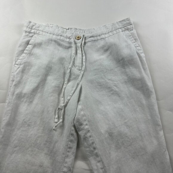 Tommy Bahama White Linen Ankle Pant S - Picture 2 of 5